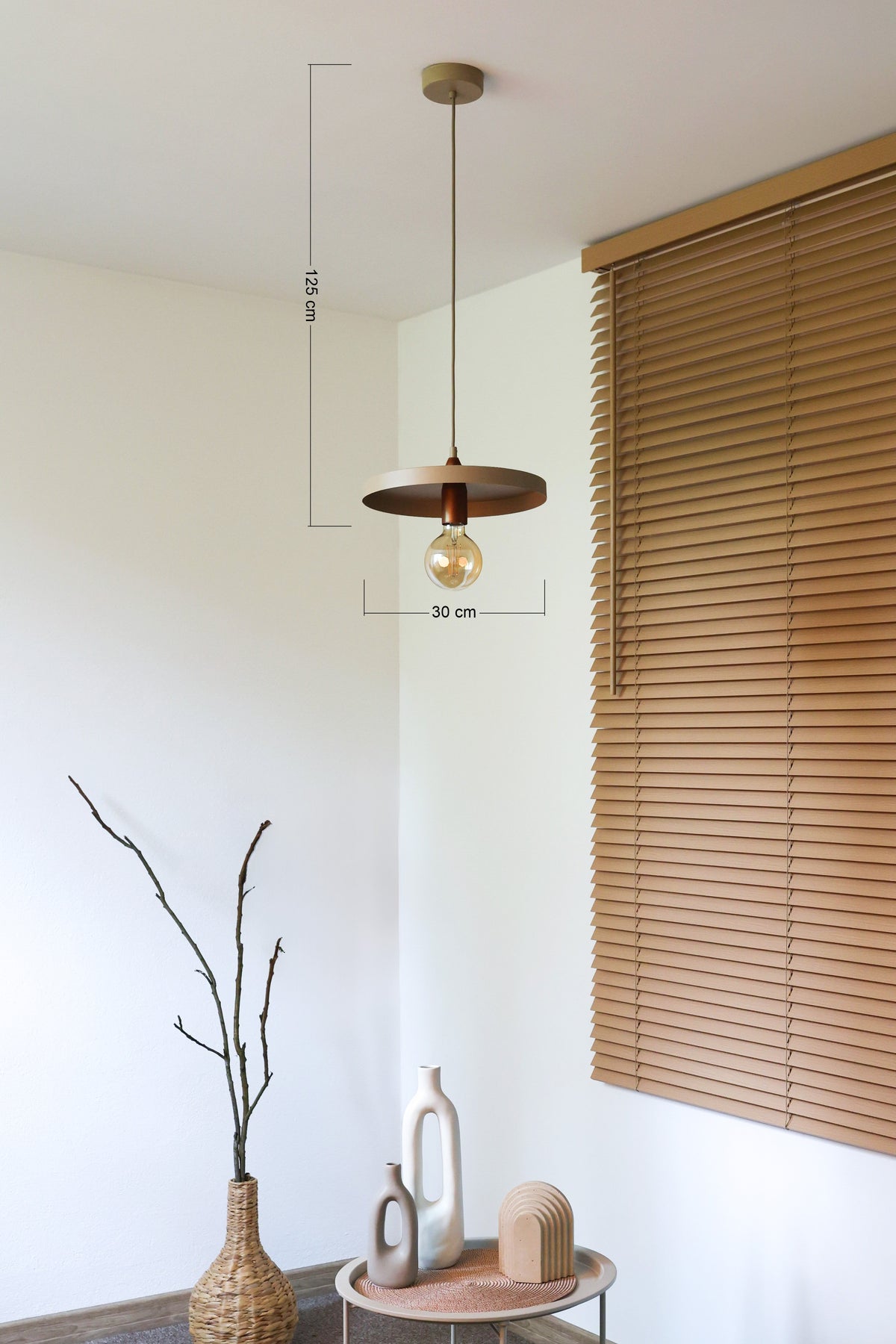 Lampa wisząca DUOLLA IRONLINE METAL TALERZ 300 BEŻOWA 70569 Beżowy/miedziany 1xE27 średn.30cm