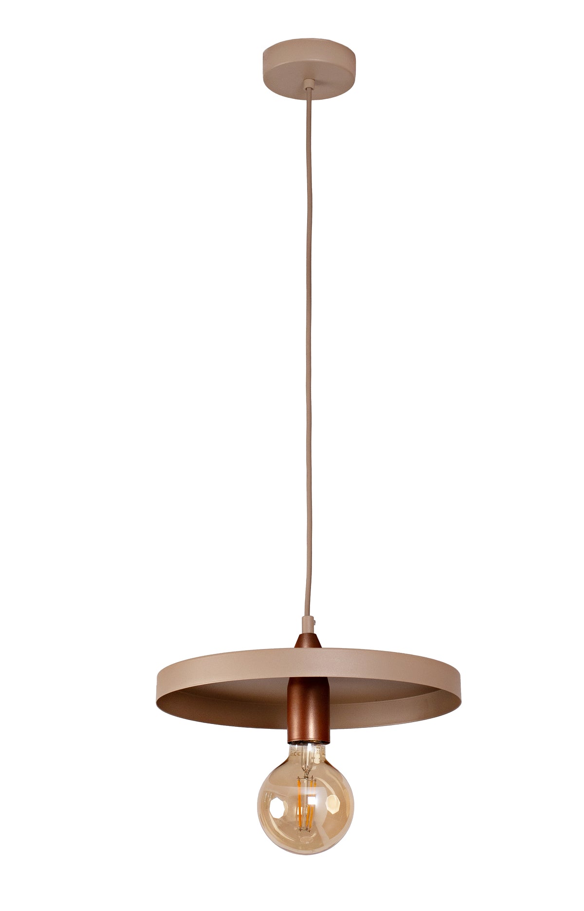 Lampa wisząca DUOLLA IRONLINE METAL TALERZ 300 BEŻOWA 70569 Beżowy/miedziany 1xE27 średn.30cm