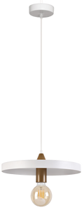 Lampa wisząca DUOLLA IRONLINE METAL TALERZ 300 BIAŁA 54181 BIały/złoty 1xE27 średn.30cm