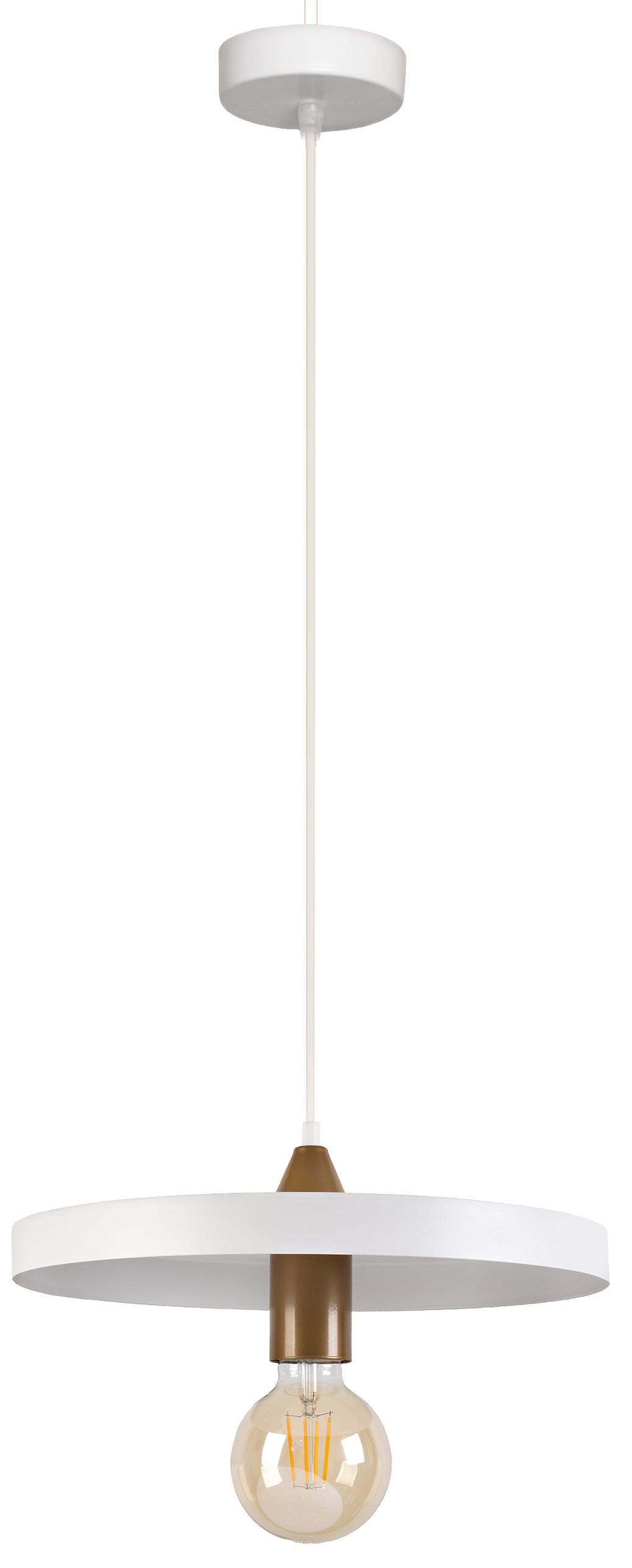 Lampa wisząca DUOLLA IRONLINE METAL TALERZ 300 BIAŁA 54181 BIały/złoty 1xE27 średn.30cm