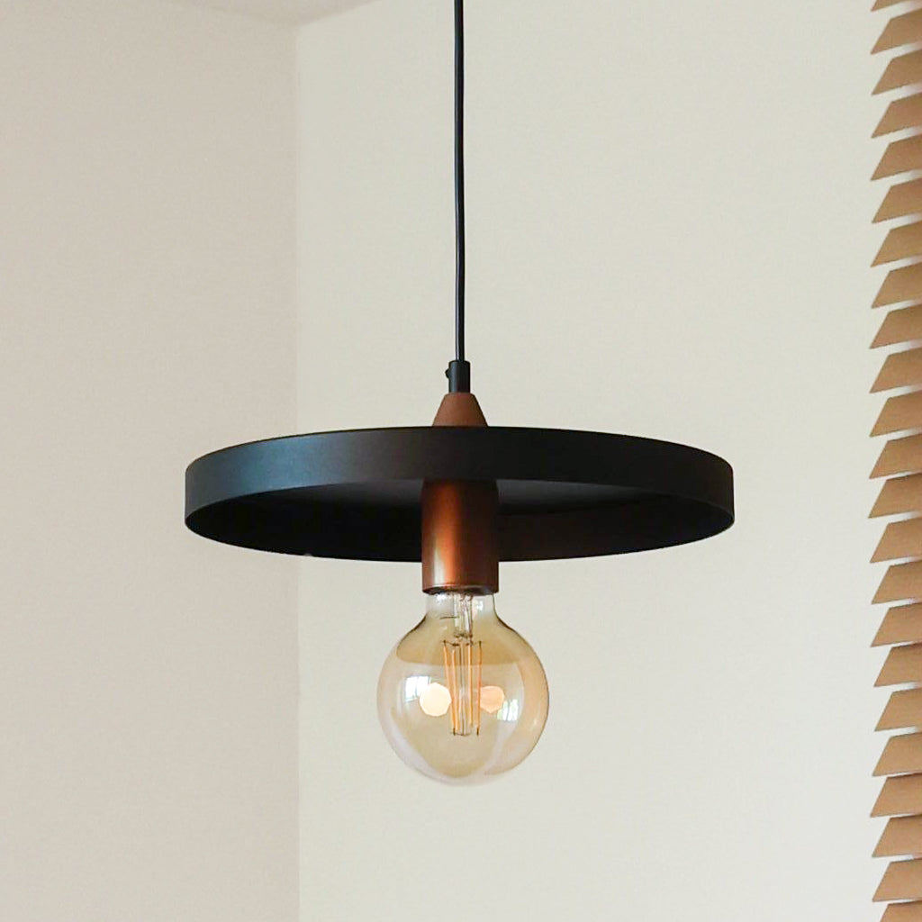 Lampa wisząca DUOLLA IRONLINE METAL TALERZ 300 CZARNA 70583 Czarny/n/a 1xE27 średn.30cm