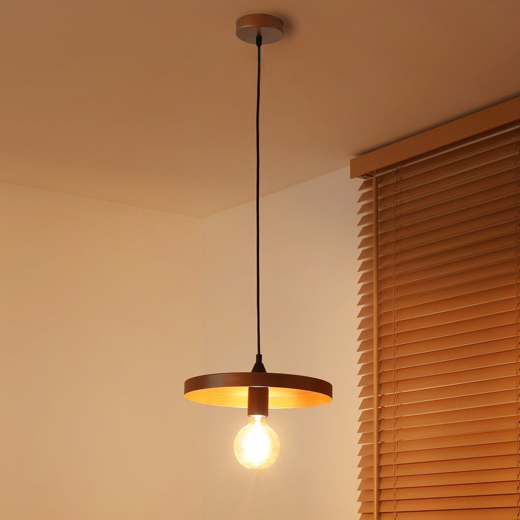 Lampa wisząca DUOLLA IRONLINE METAL TALERZ 300 MIEDZIANA 70576 miedziany/Czarny 1xE27 średn.30cm