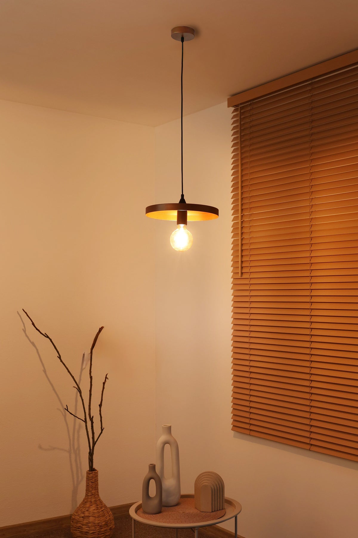 Lampa wisząca DUOLLA IRONLINE METAL TALERZ 300 MIEDZIANA 70576 miedziany/Czarny 1xE27 średn.30cm