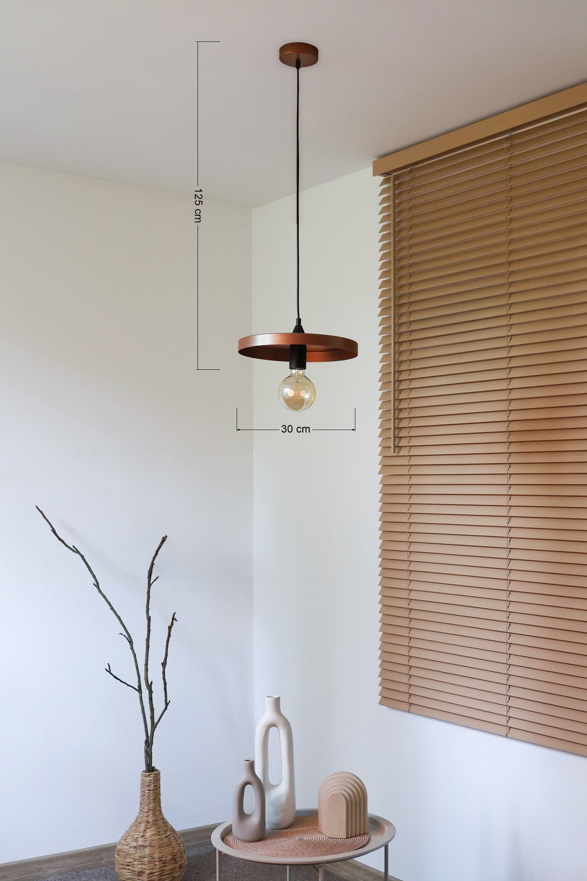 Lampa wisząca DUOLLA IRONLINE METAL TALERZ 300 MIEDZIANA 70576 miedziany/Czarny 1xE27 średn.30cm