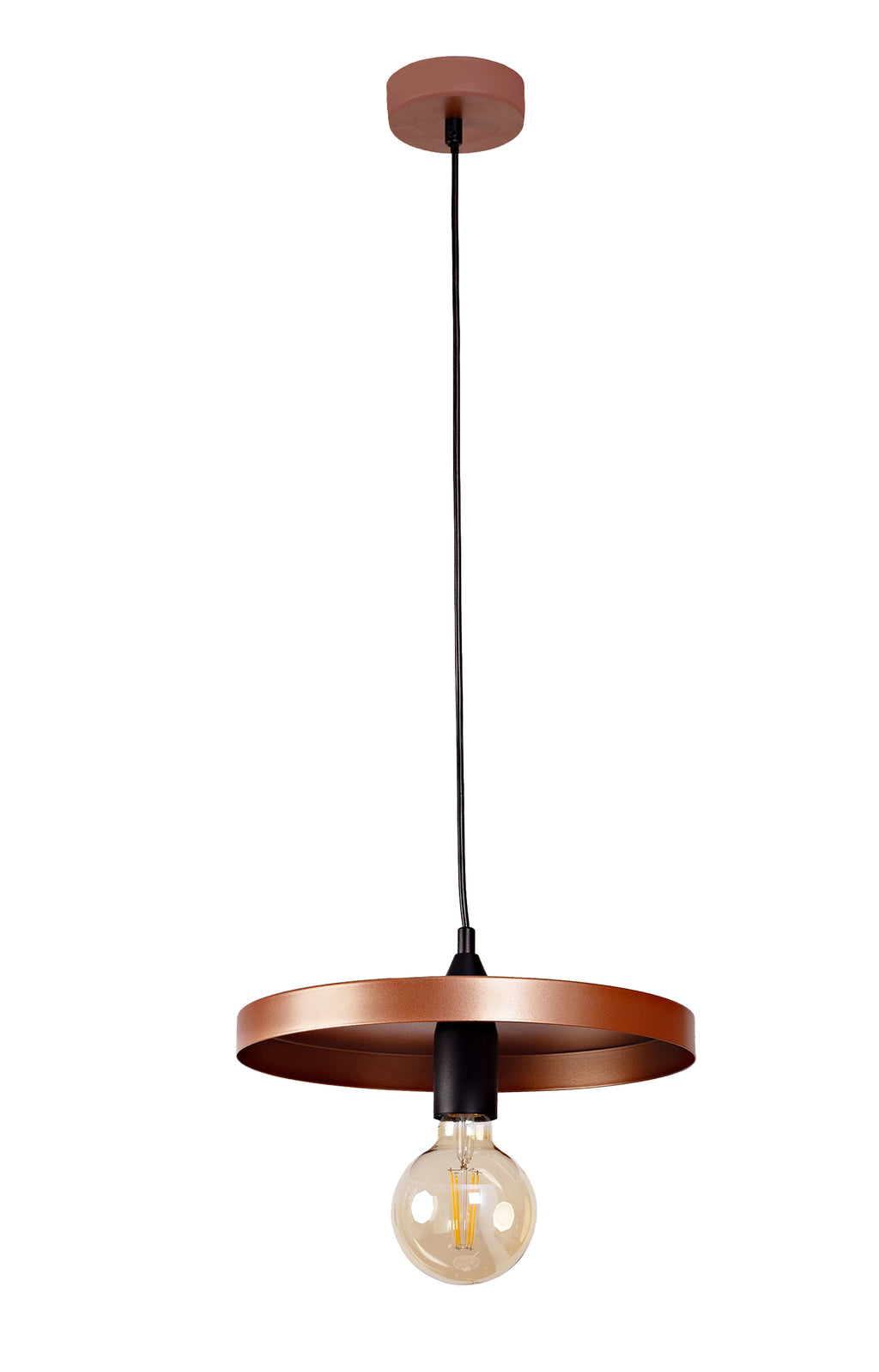 Lampa wisząca DUOLLA IRONLINE METAL TALERZ 300 MIEDZIANA 70576 miedziany/Czarny 1xE27 średn.30cm