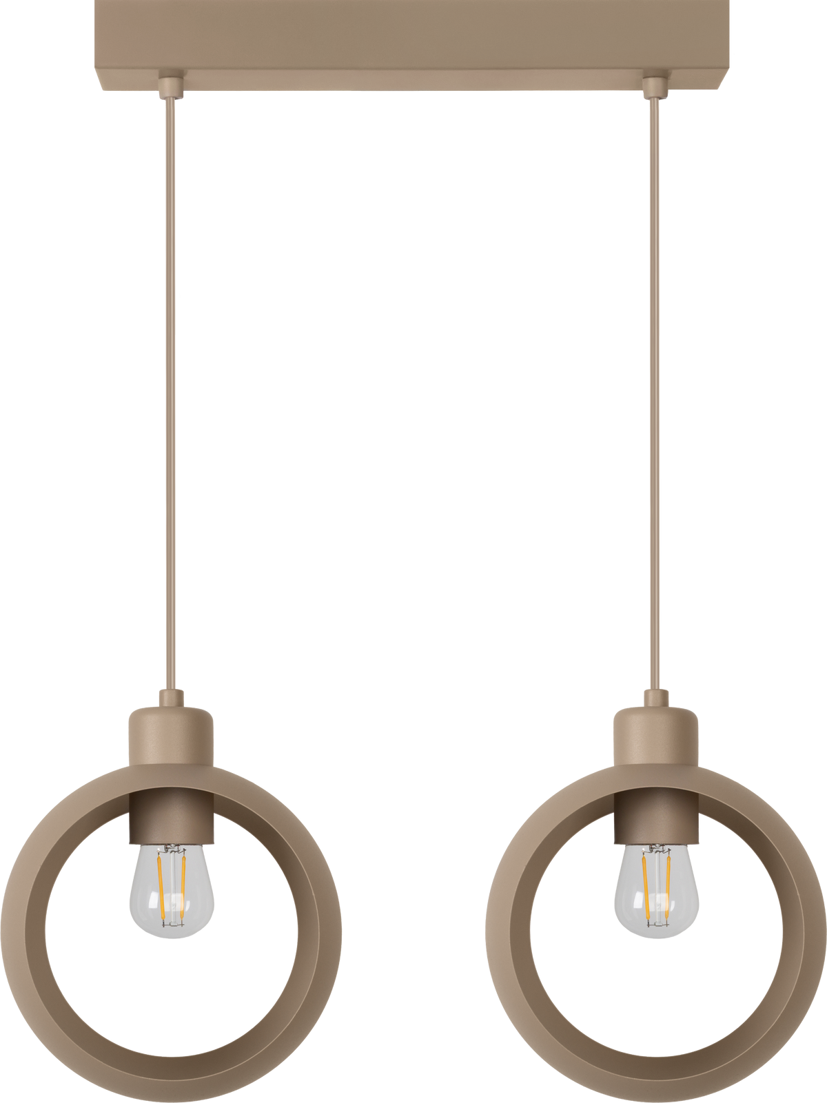 Lampa wisząca DUOLLA IRONLINE METALOWY RING BEŻOWY 53955 Beżowy/n/a 2xE27 średn.10cm