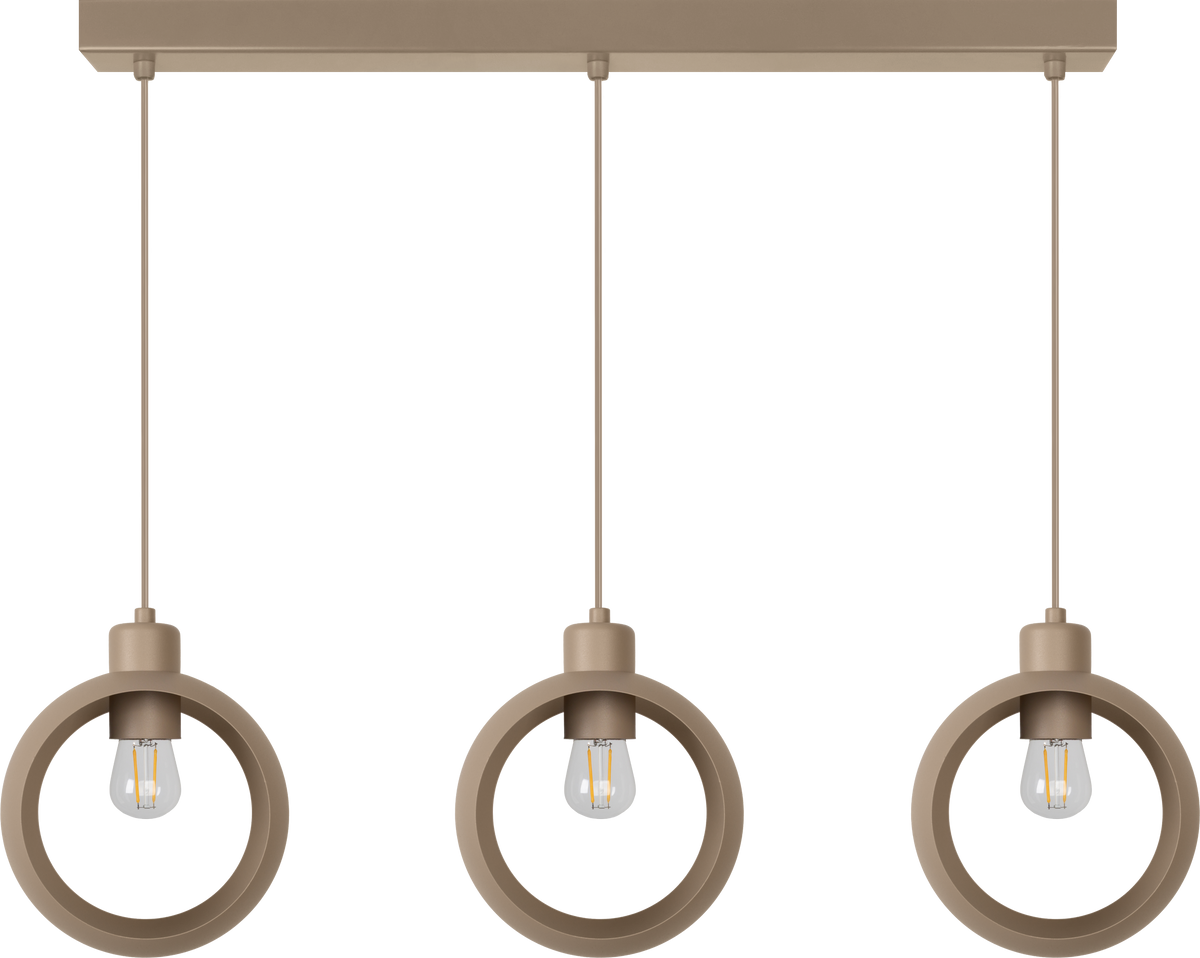 Lampa wisząca DUOLLA IRONLINE METALOWY RING BEŻOWY 53962 Beżowy/n/a 3xE27 średn.10cm
