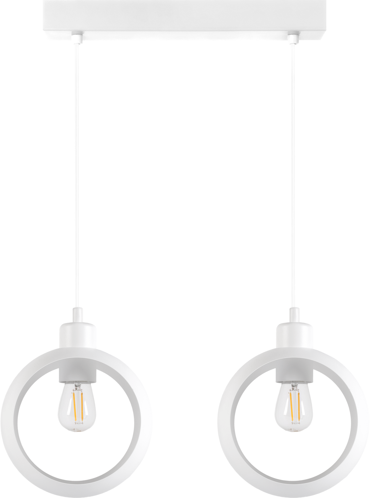 Lampa wisząca DUOLLA IRONLINE METALOWY RING BIAŁY 53924 Biały/n/a 2xE27 średn.10cm