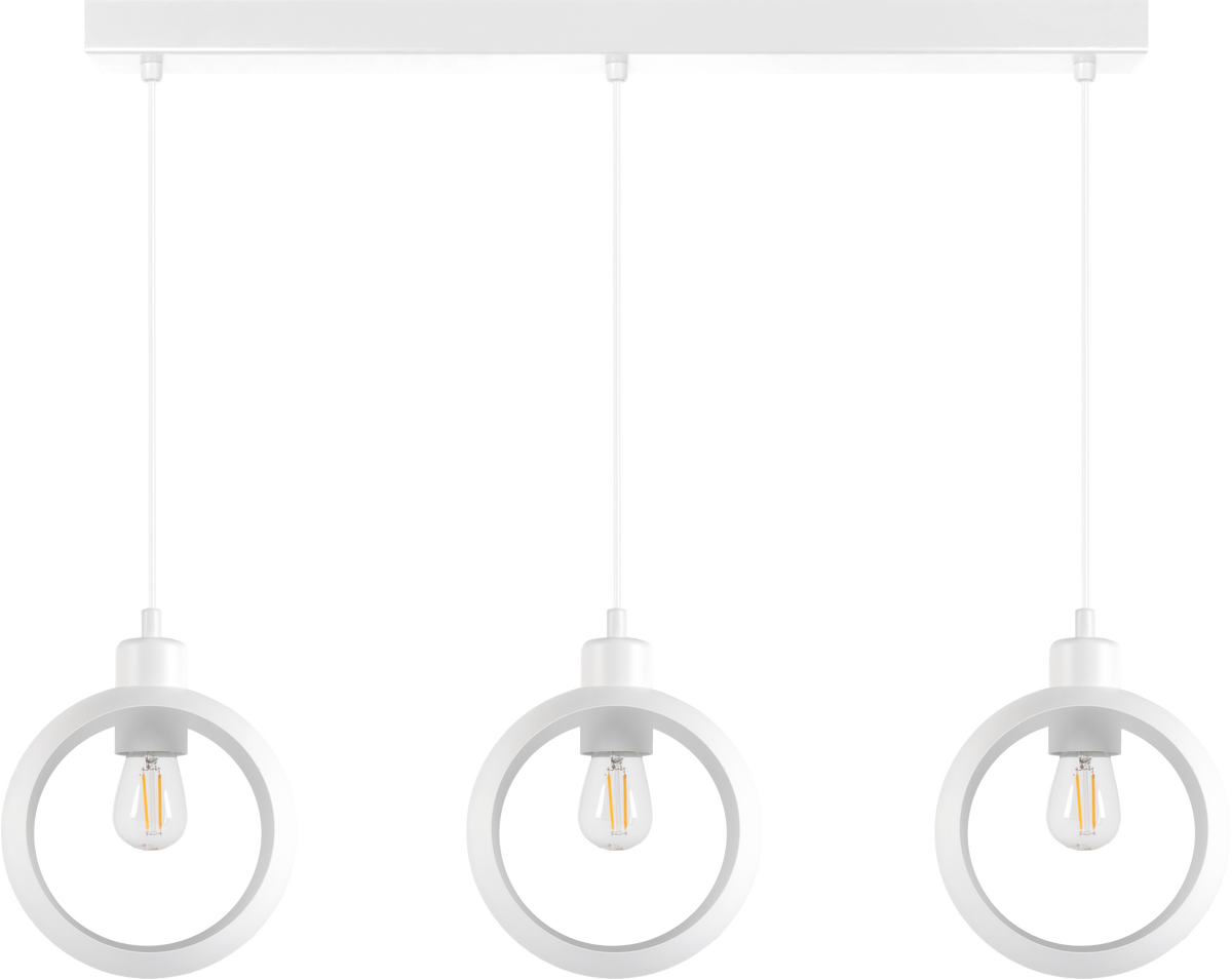 Lampa wisząca DUOLLA IRONLINE METALOWY RING BIAŁY 53931 Biały/n/a 3xE27 średn.10cm