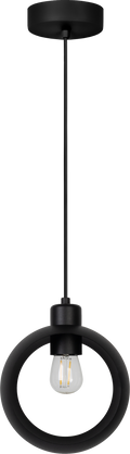 Lampa wisząca DUOLLA IRONLINE METALOWY RING CZARNY 53979 Czarny/n/a 1xE27 średn.10cm