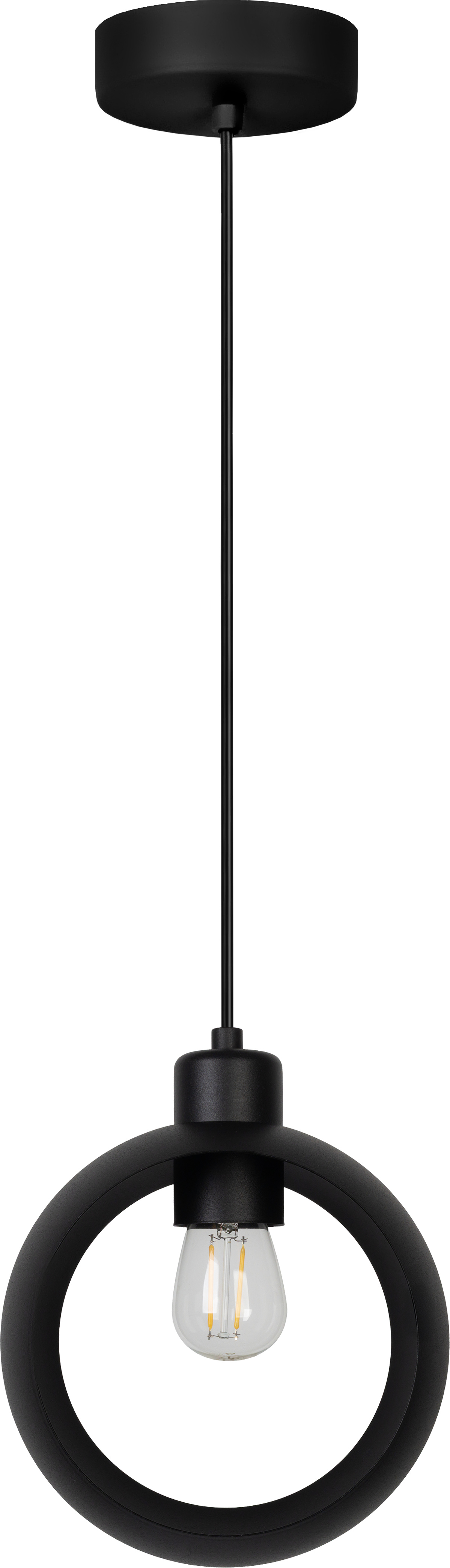 Lampa wisząca DUOLLA IRONLINE METALOWY RING CZARNY 53979 Czarny/n/a 1xE27 średn.10cm