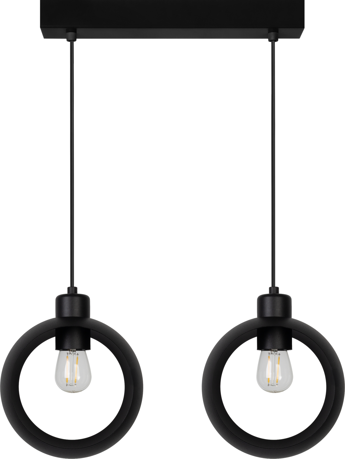 Lampa wisząca DUOLLA IRONLINE METALOWY RING CZARNY 53986 Czarny/n/a 2xE27 średn.10cm