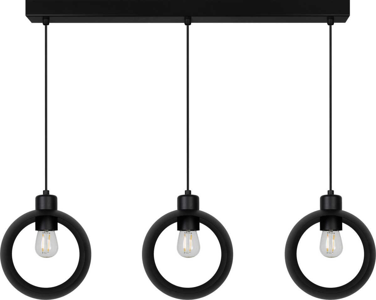 Lampa wisząca DUOLLA IRONLINE METALOWY RING CZARNY 53993 Czarny/n/a 3xE27 średn.10cm