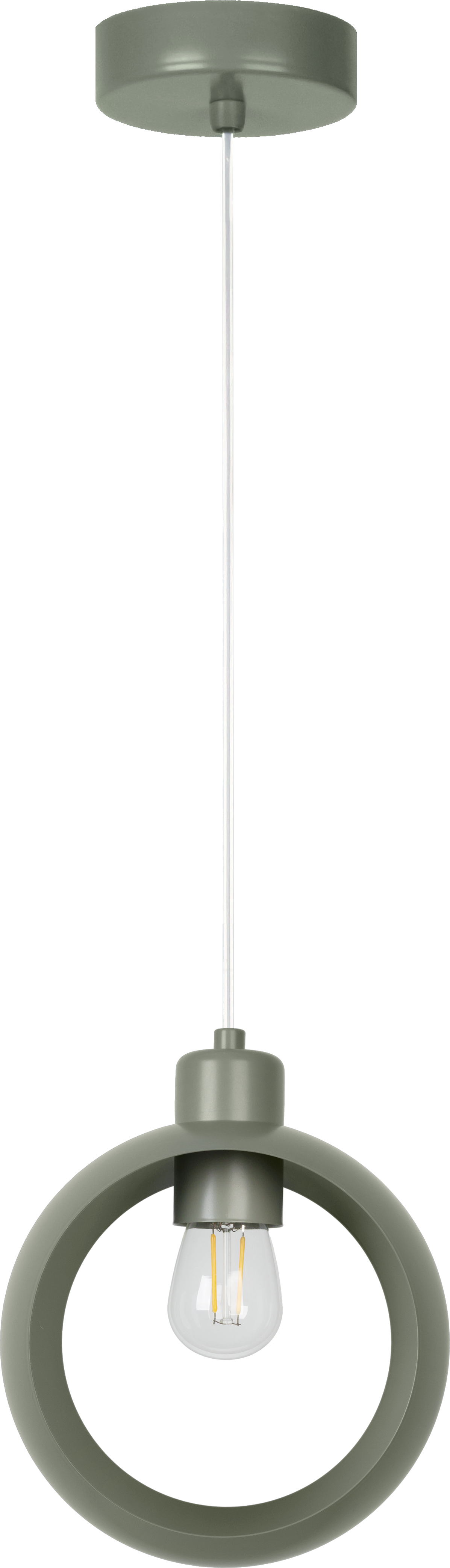 Lampa wisząca DUOLLA IRONLINE METALOWY RING SZAŁWIOWY 54037 Zielony/n/a 1xE27 średn.10cm
