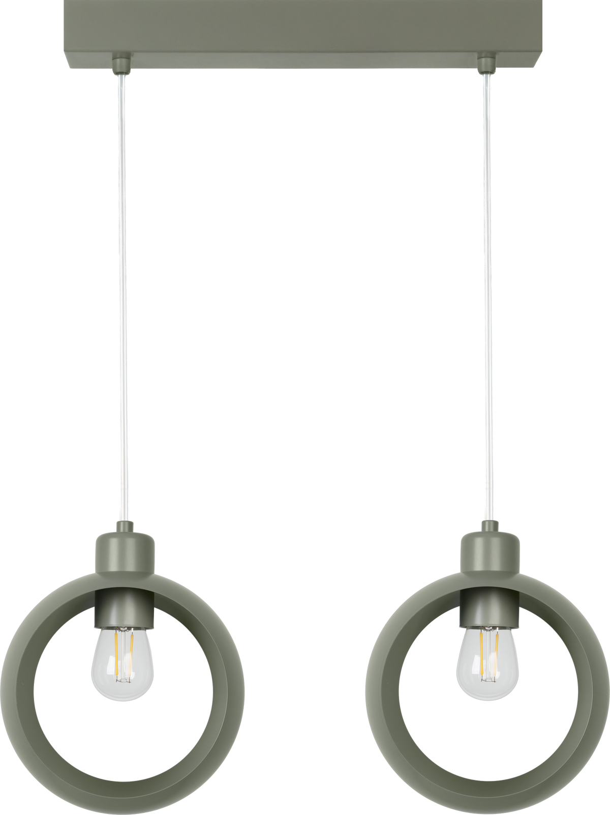 Lampa wisząca DUOLLA IRONLINE METALOWY RING SZAŁWIOWY 54044 Zielony/n/a 2xE27 średn.10cm