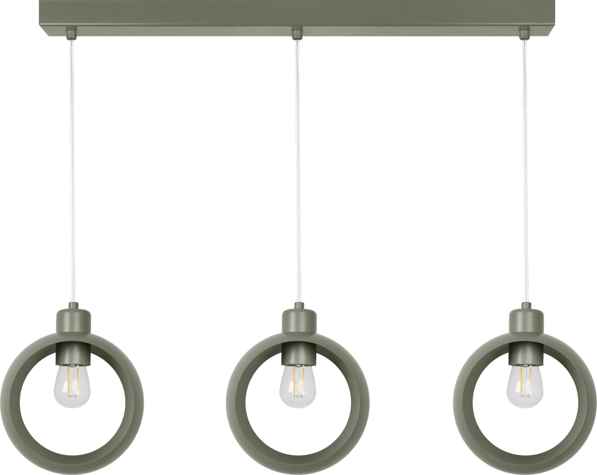 Lampa wisząca DUOLLA IRONLINE METALOWY RING SZAŁWIOWY 54051 Zielony/n/a 3xE27 średn.10cm