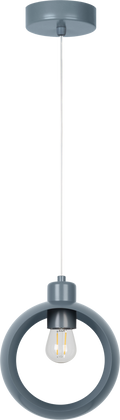 Lampa wisząca DUOLLA IRONLINE METALOWY RING SZARY 54006 szary/n/a 1xE27 średn.10cm