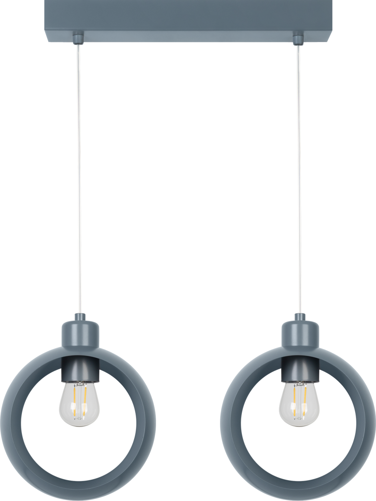 Lampa wisząca DUOLLA IRONLINE METALOWY RING SZARY 54013 szary/n/a 2xE27 średn.10cm