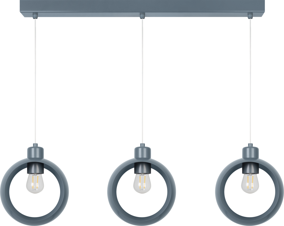 Lampa wisząca DUOLLA IRONLINE METALOWY RING SZARY 54020 szary/n/a 3xE27 średn.10cm