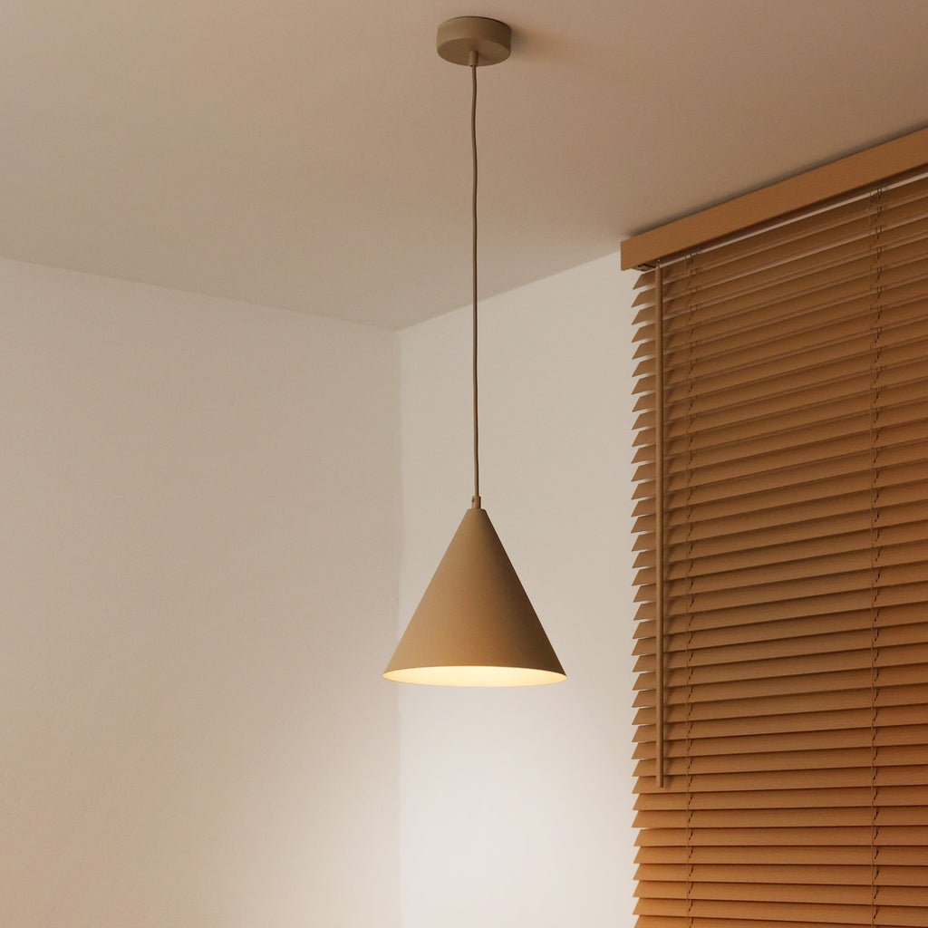 Lampa wisząca DUOLLA IRONLINE METALOWY STOŻEK BEŻOWY 70590 Beżowy/n/a 1xE27 średn.25cm