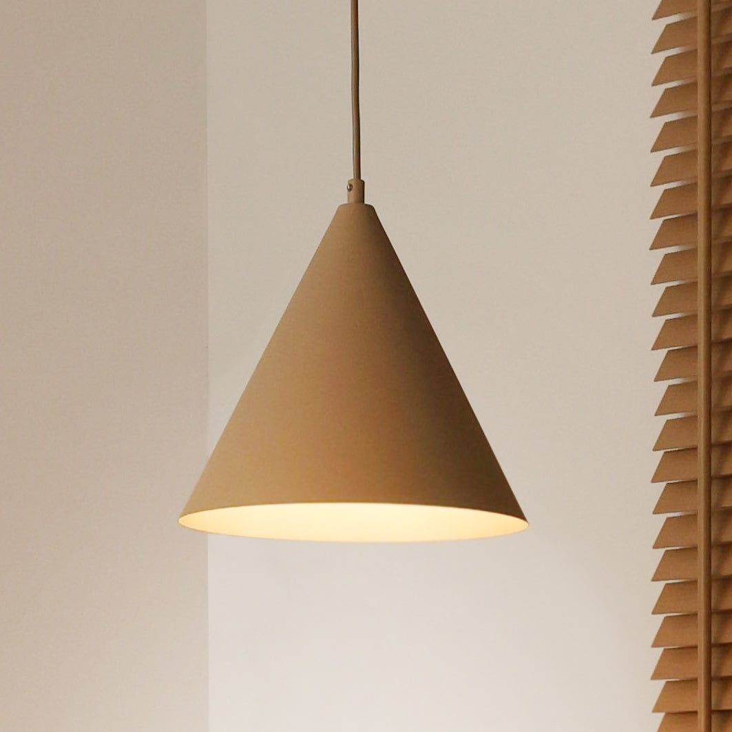 Lampa wisząca DUOLLA IRONLINE METALOWY STOŻEK BEŻOWY 70590 Beżowy/n/a 1xE27 średn.25cm