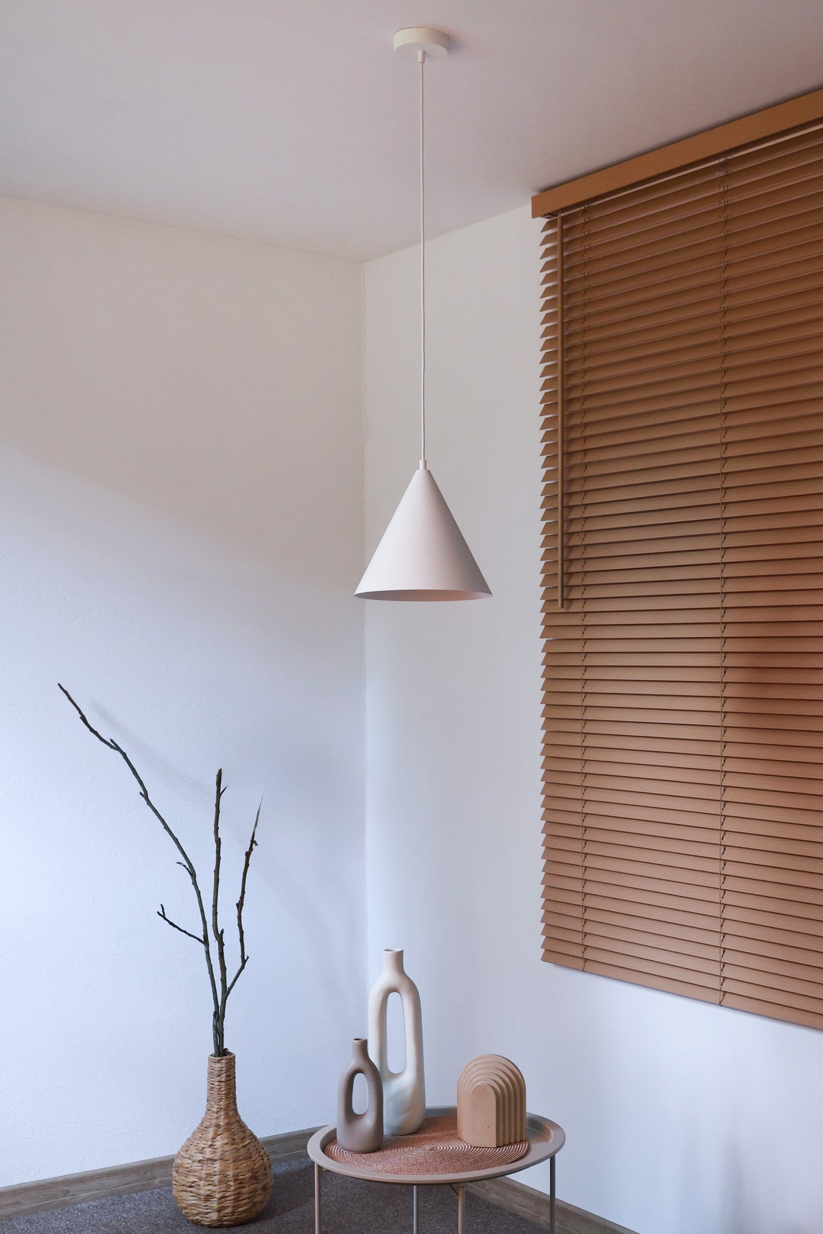 Lampa wisząca DUOLLA IRONLINE METALOWY STOŻEK BIAŁY 70606 Biały/n/a 1xE27 średn.25cm