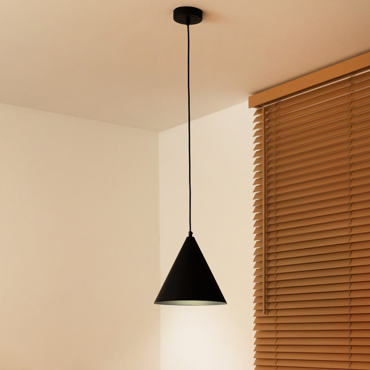 Lampa wisząca DUOLLA IRONLINE METALOWY STOŻEK CZARNY 70613 Czarny/n/a 1xE27 średn.25cm