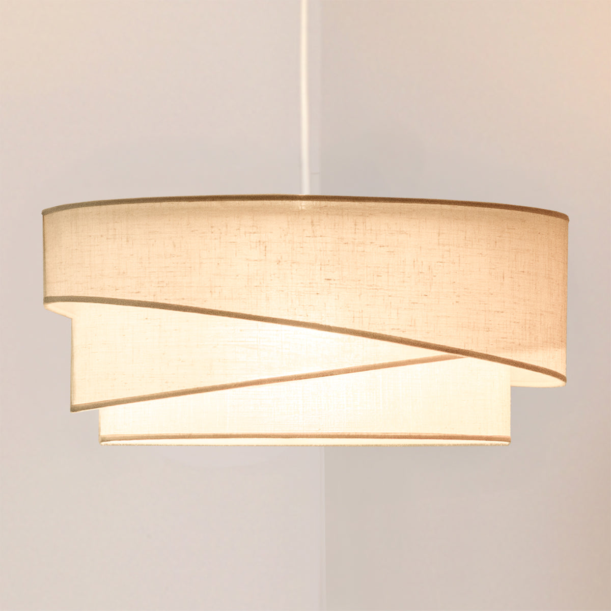 Lampa wisząca DUOLLA KOBO 753139 beżowy/beżowy 1xE27 średn.45cm