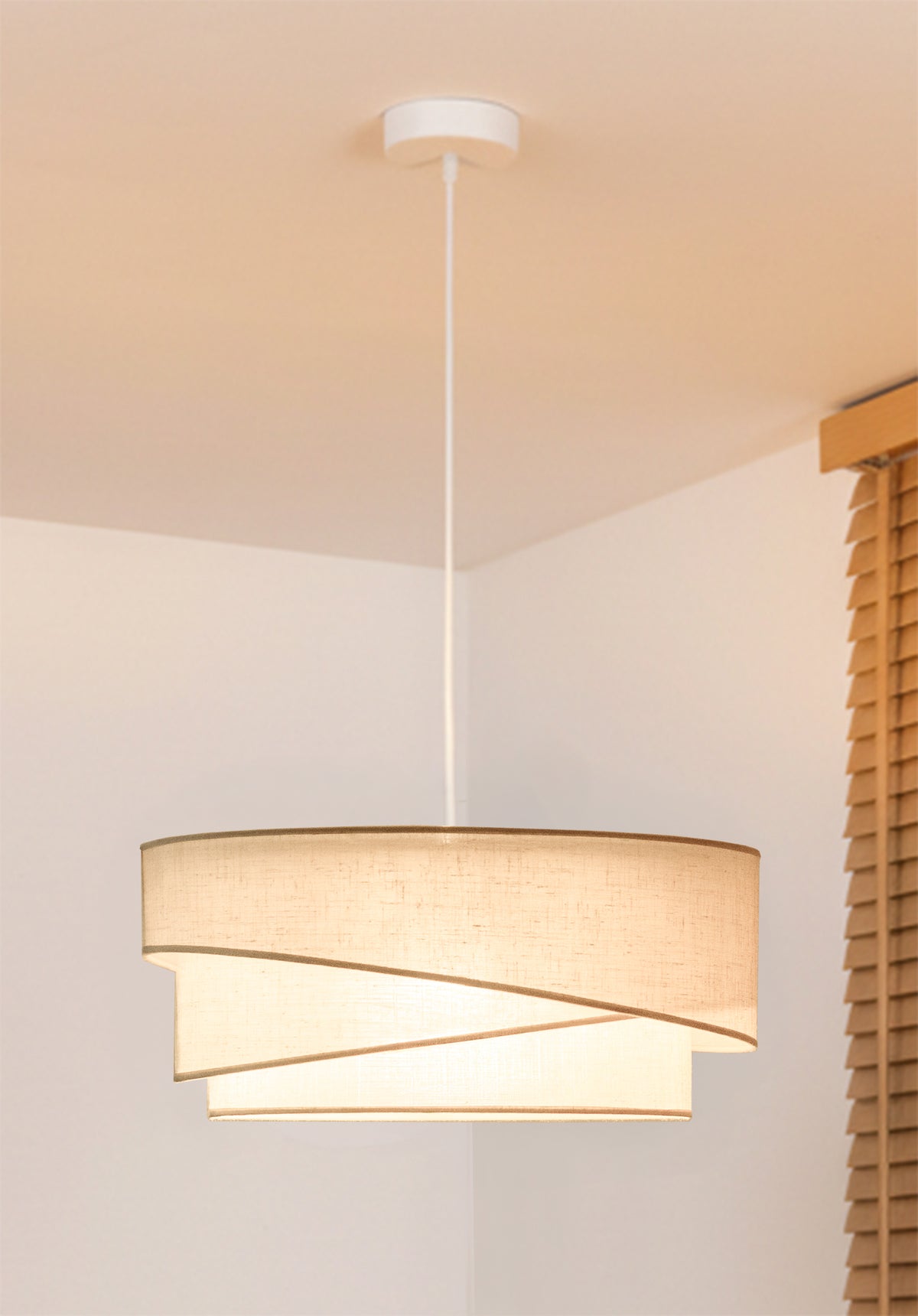Lampa wisząca DUOLLA KOBO 753139 beżowy/beżowy 1xE27 średn.45cm