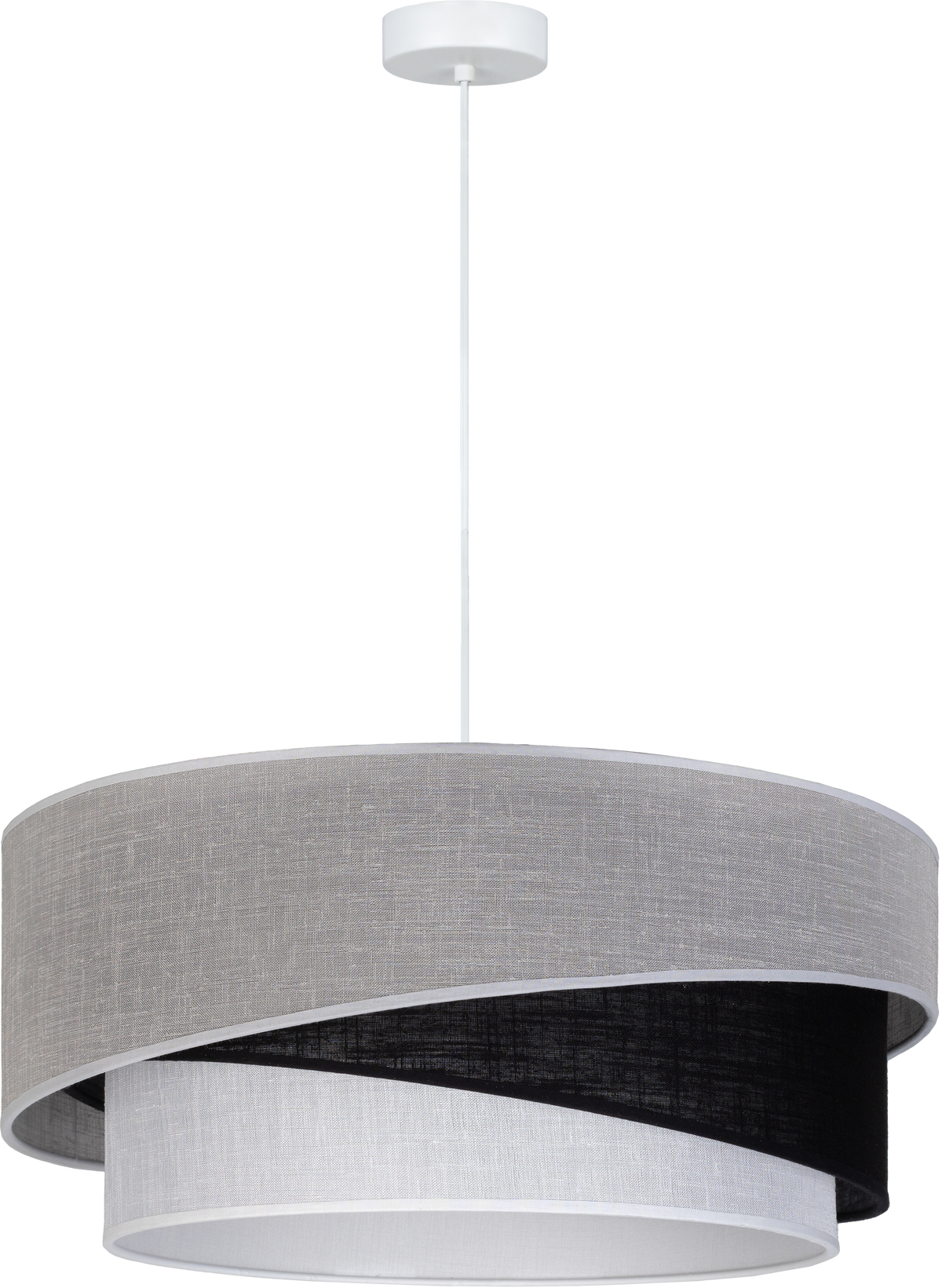 Lampa wisząca DUOLLA KOBO 753399 szary/czarny 1xE27 średn.60cm