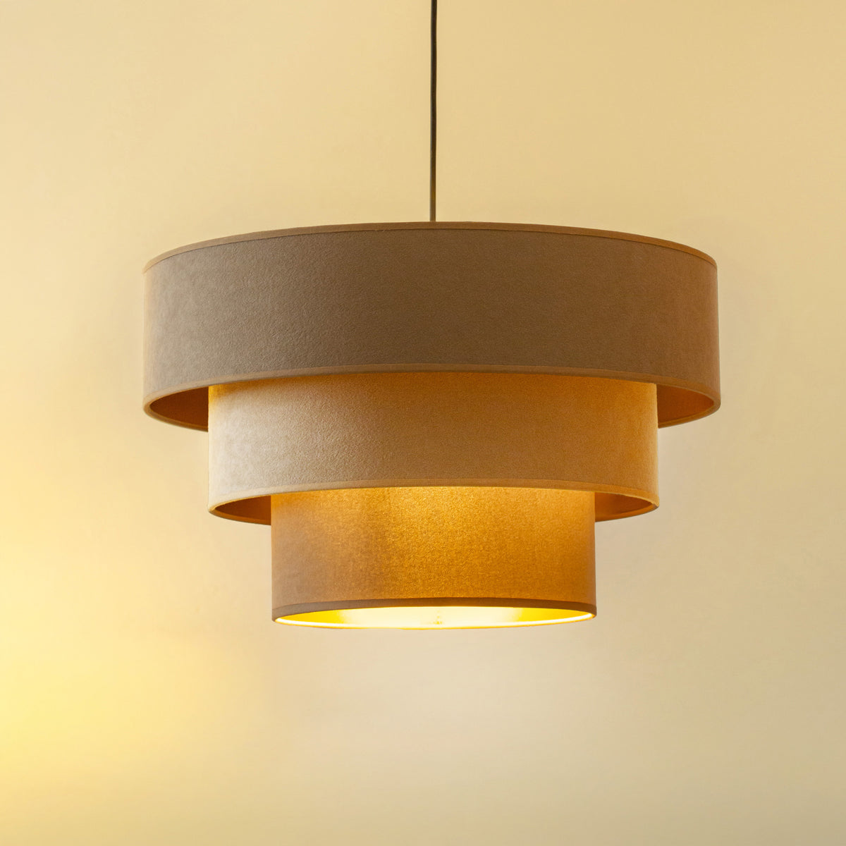 Lampa wisząca DUOLLA LUNETA CAPPUCINO 750138 beżowy/złoty 1xE27 średn.45cm