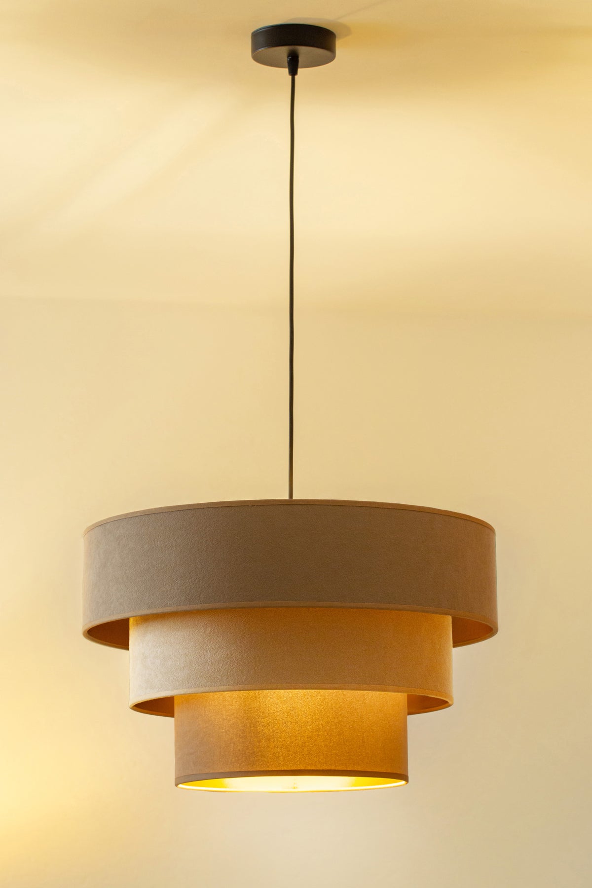 Lampa wisząca DUOLLA LUNETA CAPPUCINO 750138 beżowy/złoty 1xE27 średn.45cm