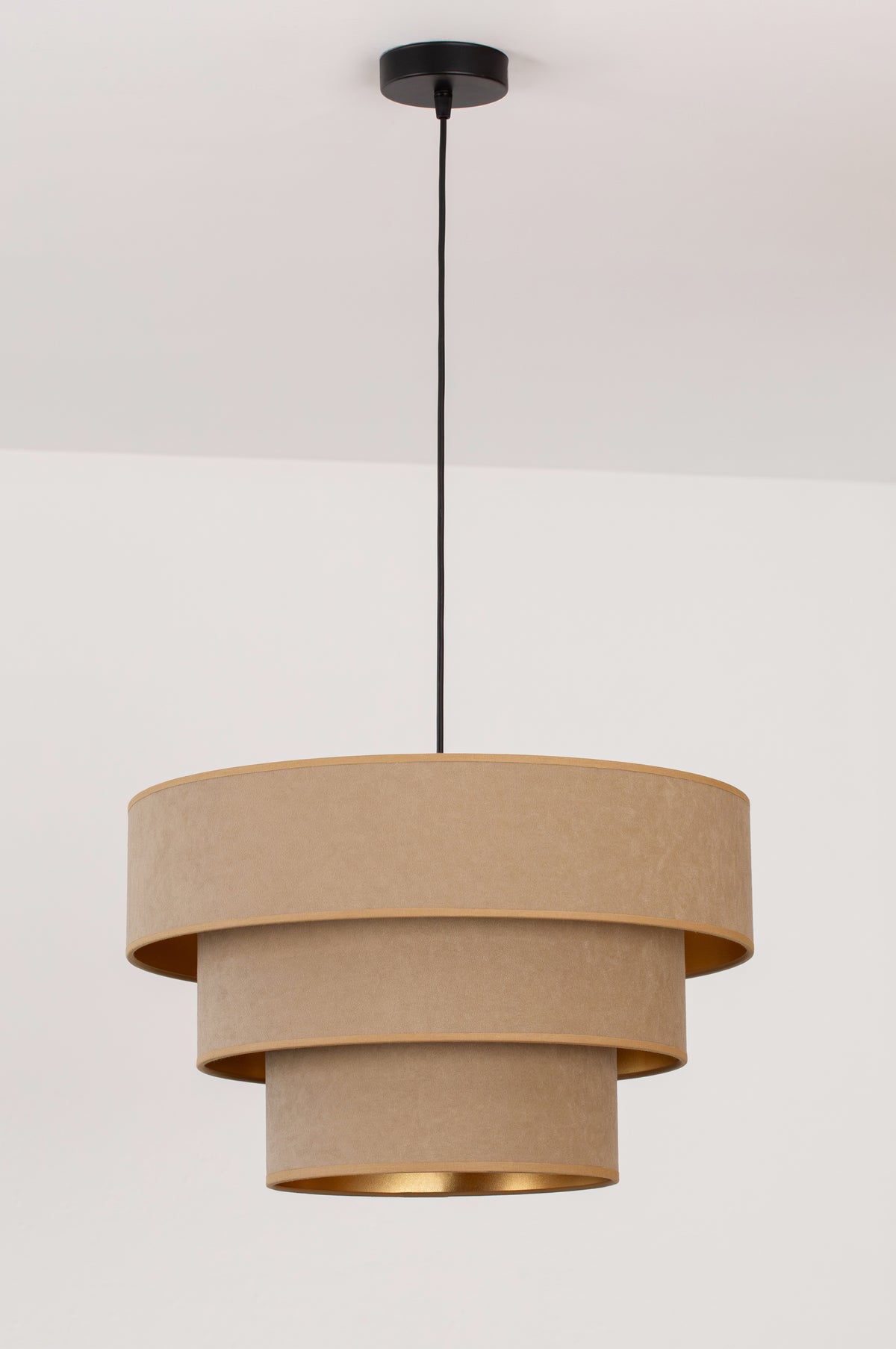 Lampa wisząca DUOLLA LUNETA CAPPUCINO 750138 beżowy/złoty 1xE27 średn.45cm