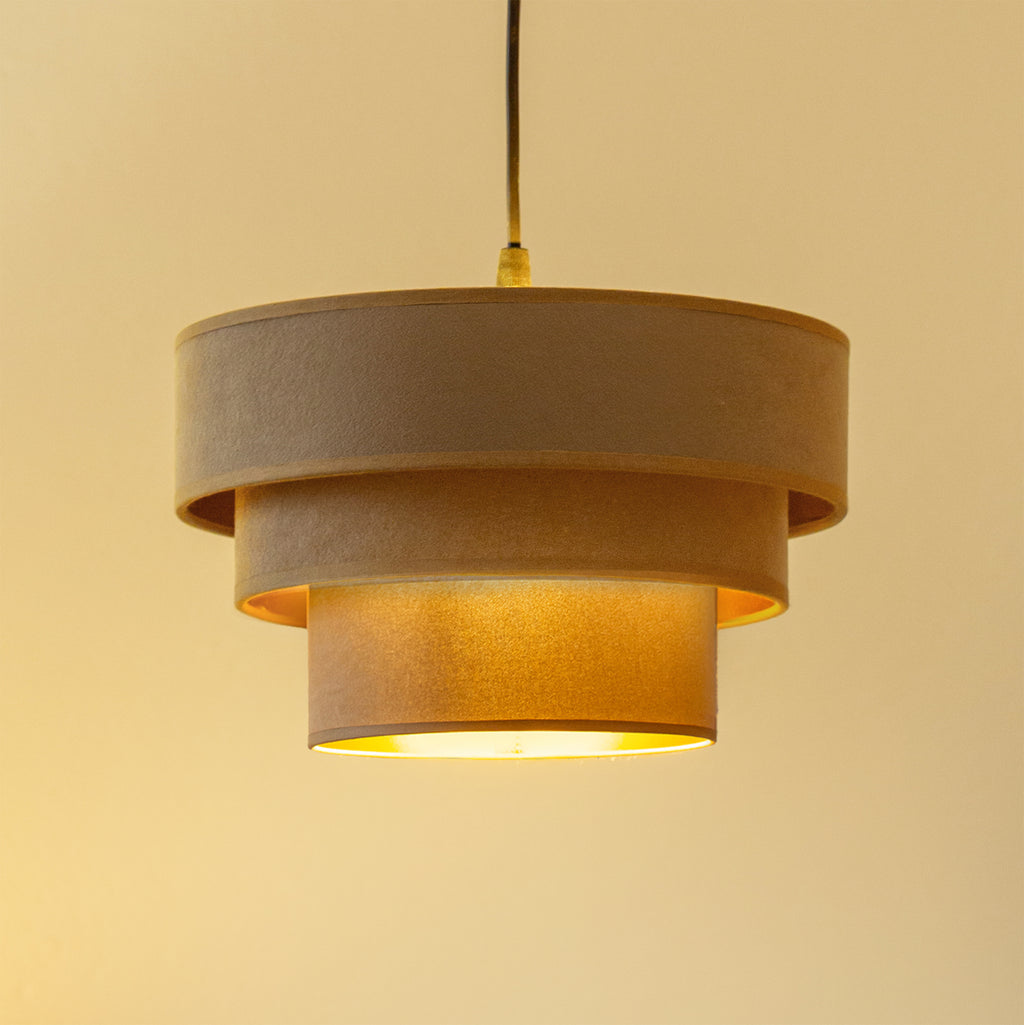 Lampa wisząca DUOLLA LUNETA CAPPUCINO 750169 beżowy/złoty 1xE27 średn.25cm