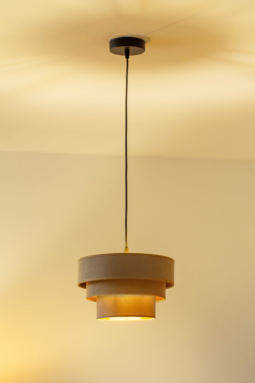 Lampa wisząca DUOLLA LUNETA CAPPUCINO 750169 beżowy/złoty 1xE27 średn.25cm