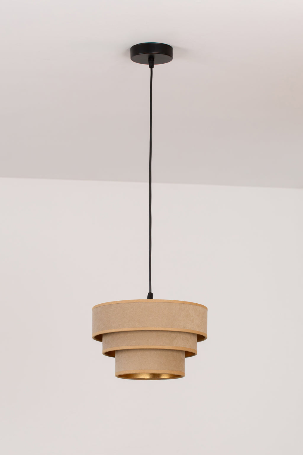 Lampa wisząca DUOLLA LUNETA CAPPUCINO 750169 beżowy/złoty 1xE27 średn.25cm