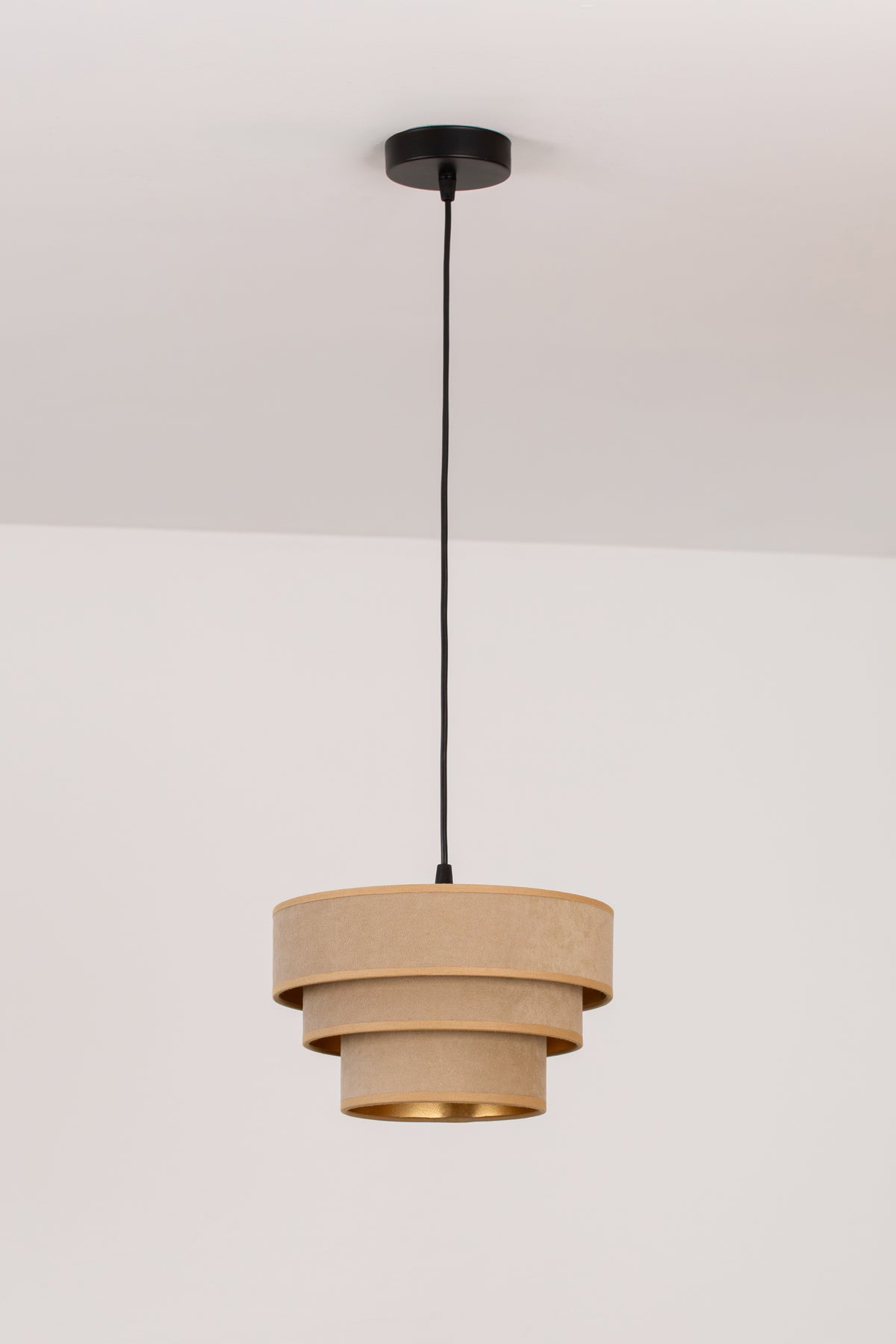 Lampa wisząca DUOLLA LUNETA CAPPUCINO 750169 beżowy/złoty 1xE27 średn.25cm