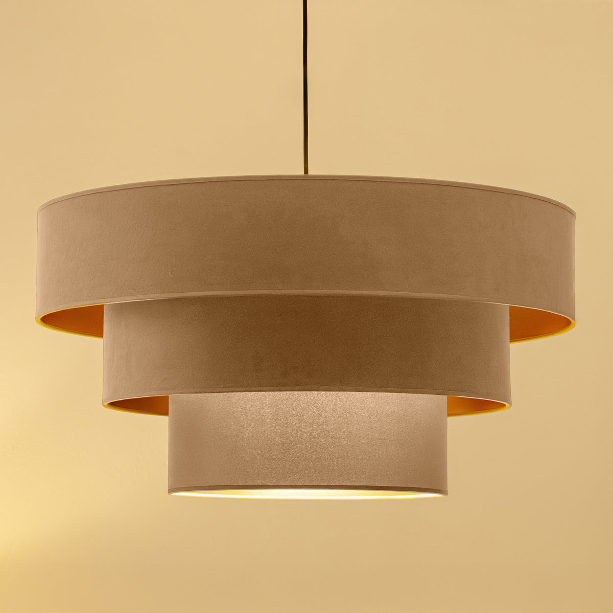 Lampa wisząca DUOLLA LUNETA CAPPUCINO 750176 beżowy/złoty 1xE27 średn.60cm
