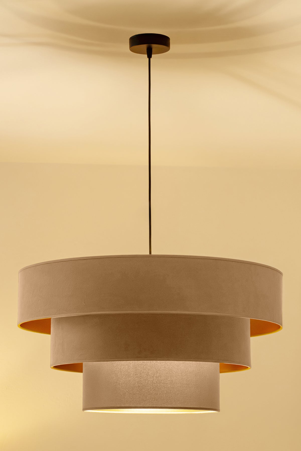 Lampa wisząca DUOLLA LUNETA CAPPUCINO 750176 beżowy/złoty 1xE27 średn.60cm