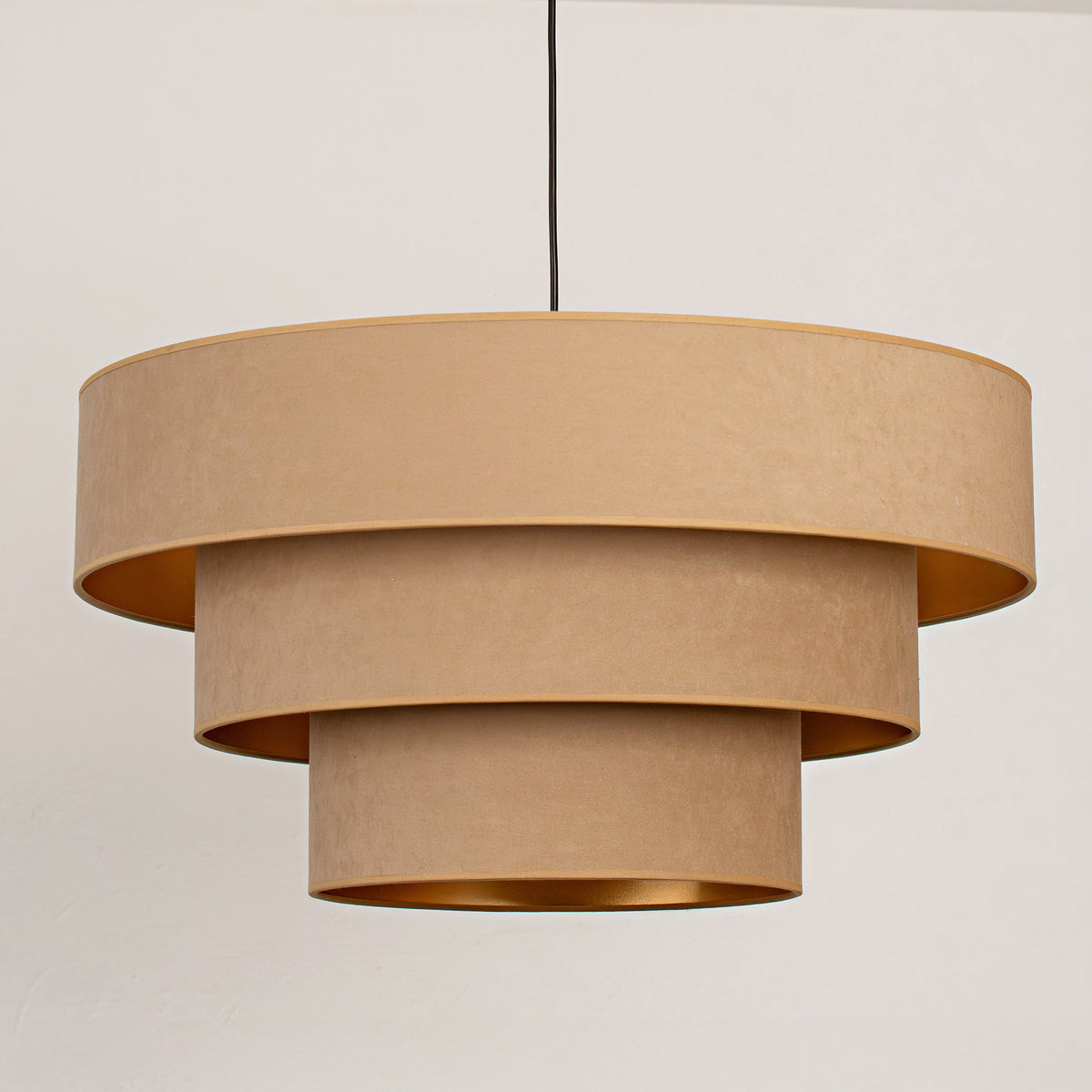 Lampa wisząca DUOLLA LUNETA CAPPUCINO 750176 beżowy/złoty 1xE27 średn.60cm