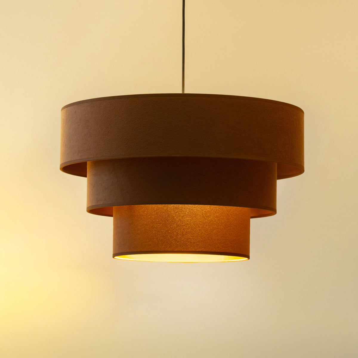 Lampa wisząca DUOLLA LUNETA CARAMEL 750268 jasno brązowy/złoty 1xE27 średn.45cm