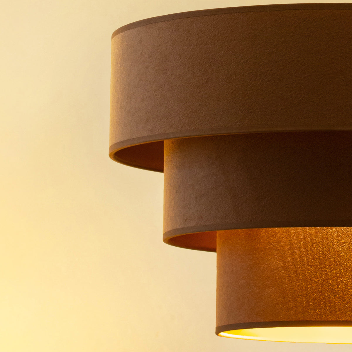 Lampa wisząca DUOLLA LUNETA CARAMEL 750268 jasno brązowy/złoty 1xE27 średn.45cm