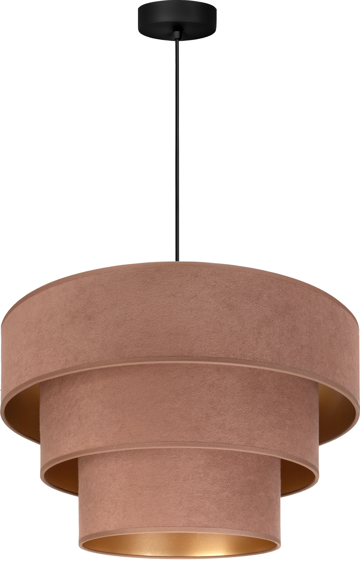 Lampa wisząca DUOLLA LUNETA CARAMEL 750268 jasno brązowy/złoty 1xE27 średn.45cm