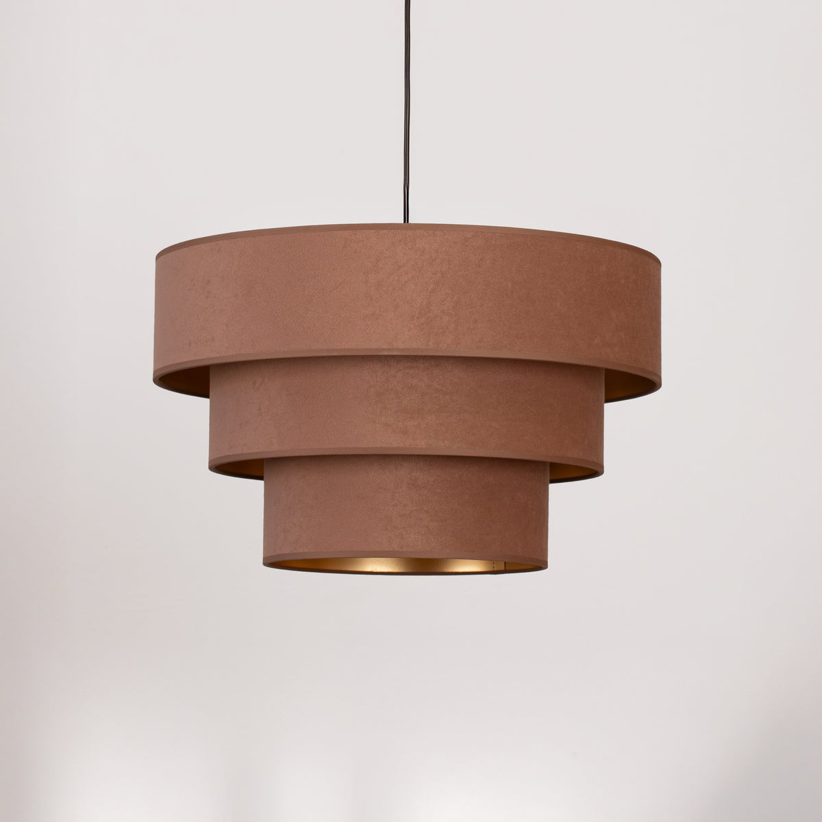 Lampa wisząca DUOLLA LUNETA CARAMEL 750268 jasno brązowy/złoty 1xE27 średn.45cm