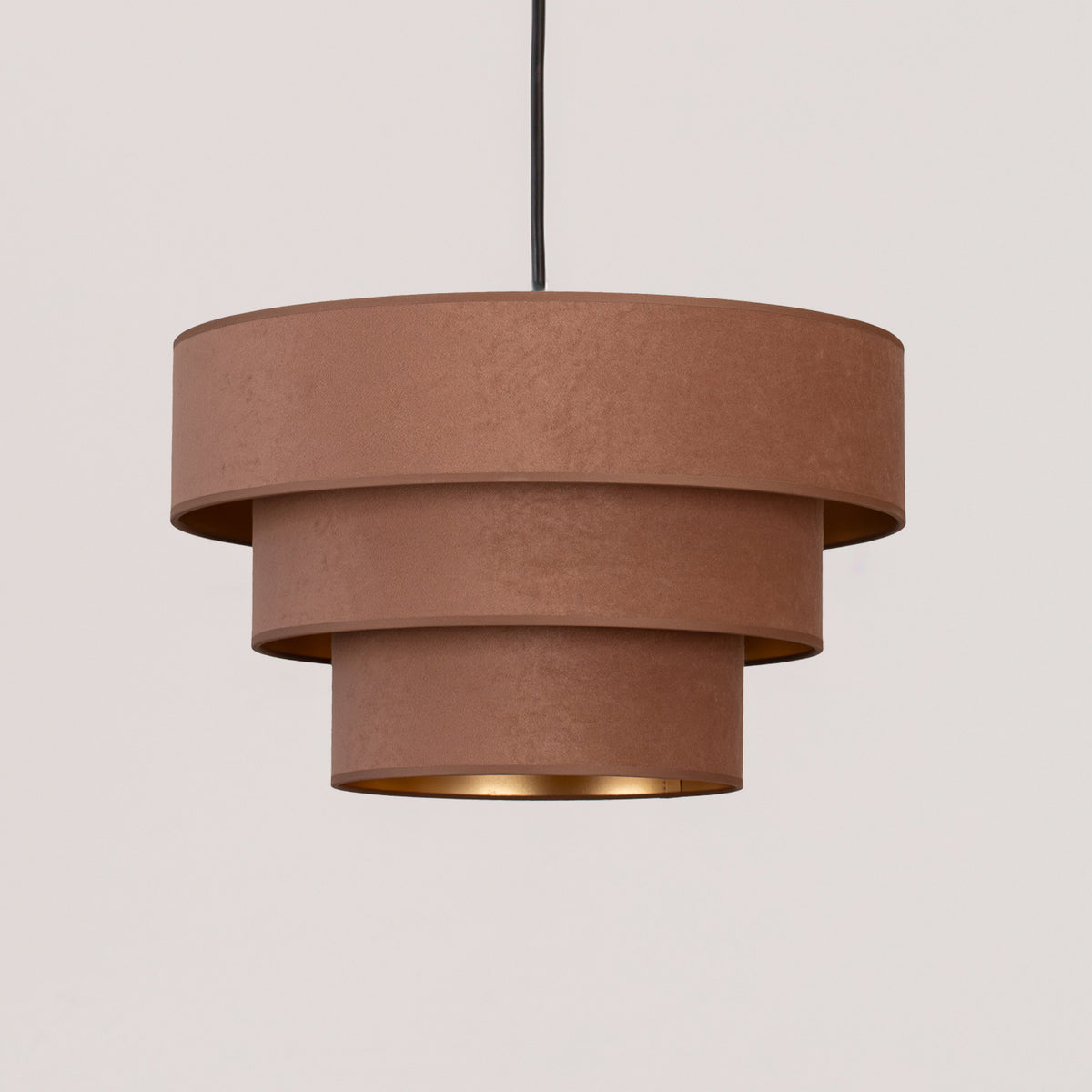 Lampa wisząca DUOLLA LUNETA CARAMEL 750299 jasno brązowy/złoty 1xE27 średn.25cm