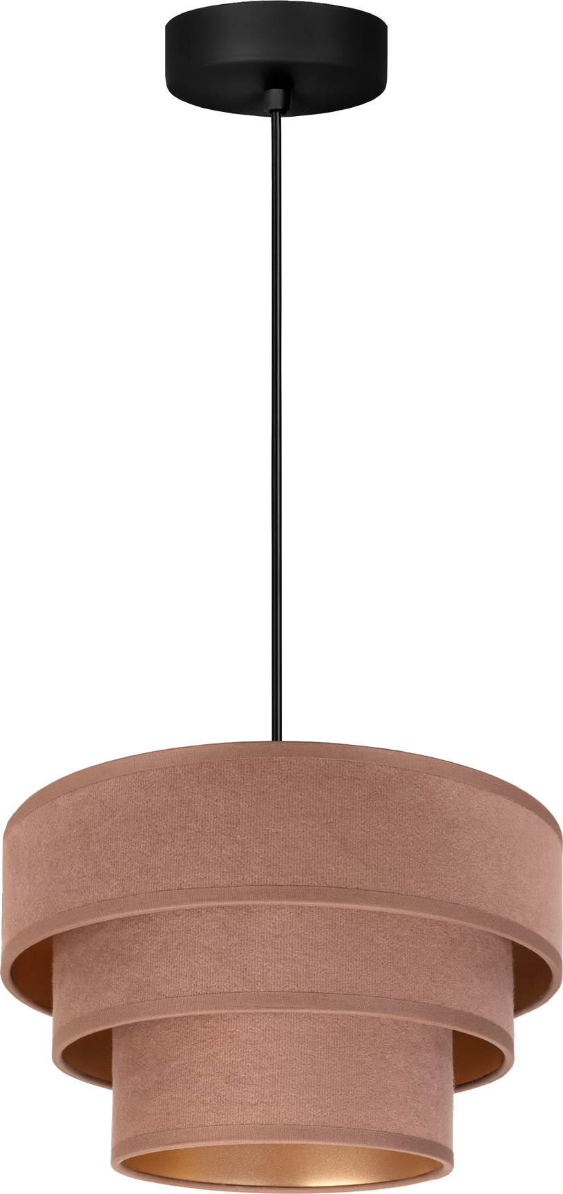 Lampa wisząca DUOLLA LUNETA CARAMEL 750299 jasno brązowy/złoty 1xE27 średn.25cm