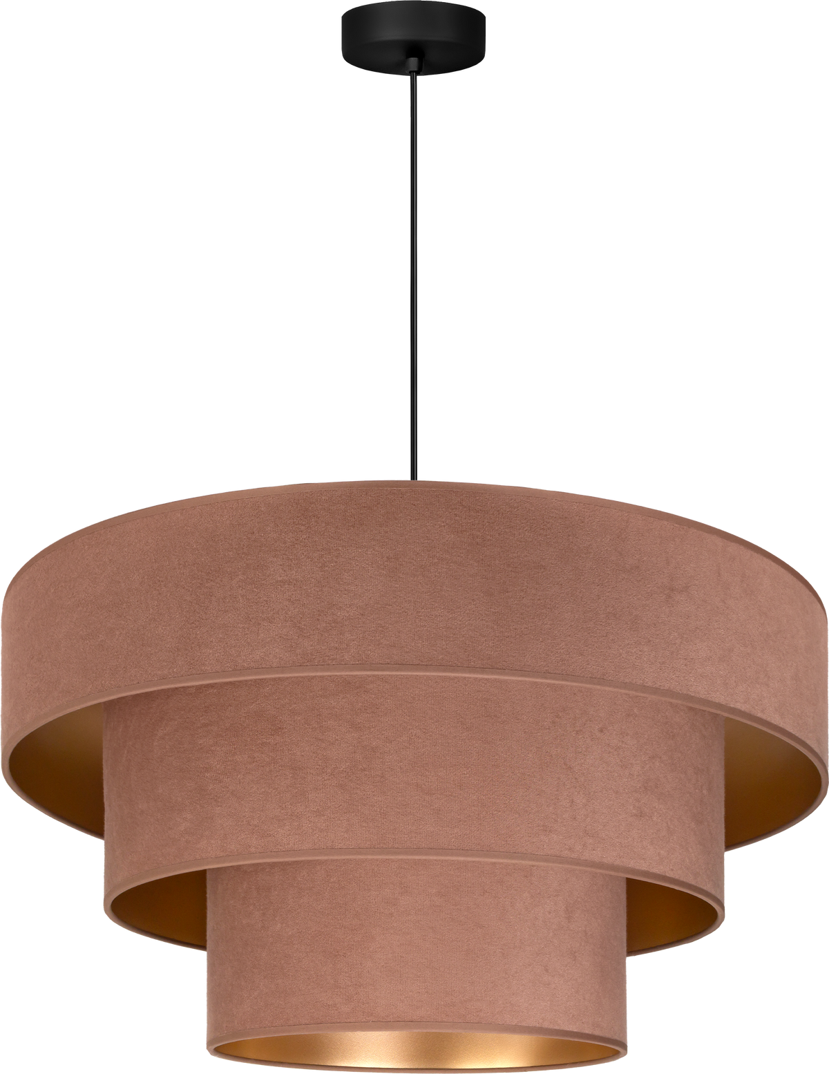 Lampa wisząca DUOLLA LUNETA CARAMEL 750305 jasno brązowy/złoty 1xE27 średn.60cm
