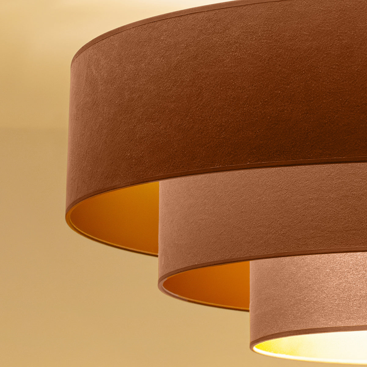 Lampa wisząca DUOLLA LUNETA CARAMEL 750343 jasno brązowy/złoty 3xE27 średn.80cm