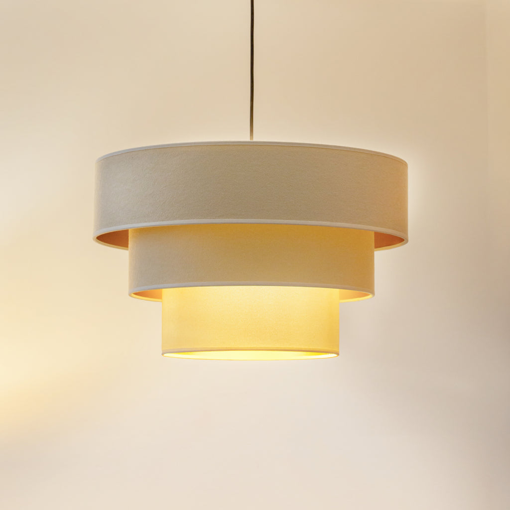 Lampa wisząca DUOLLA LUNETA LATTE 750008 kremowy/złoty 1xE27 średn.45cm