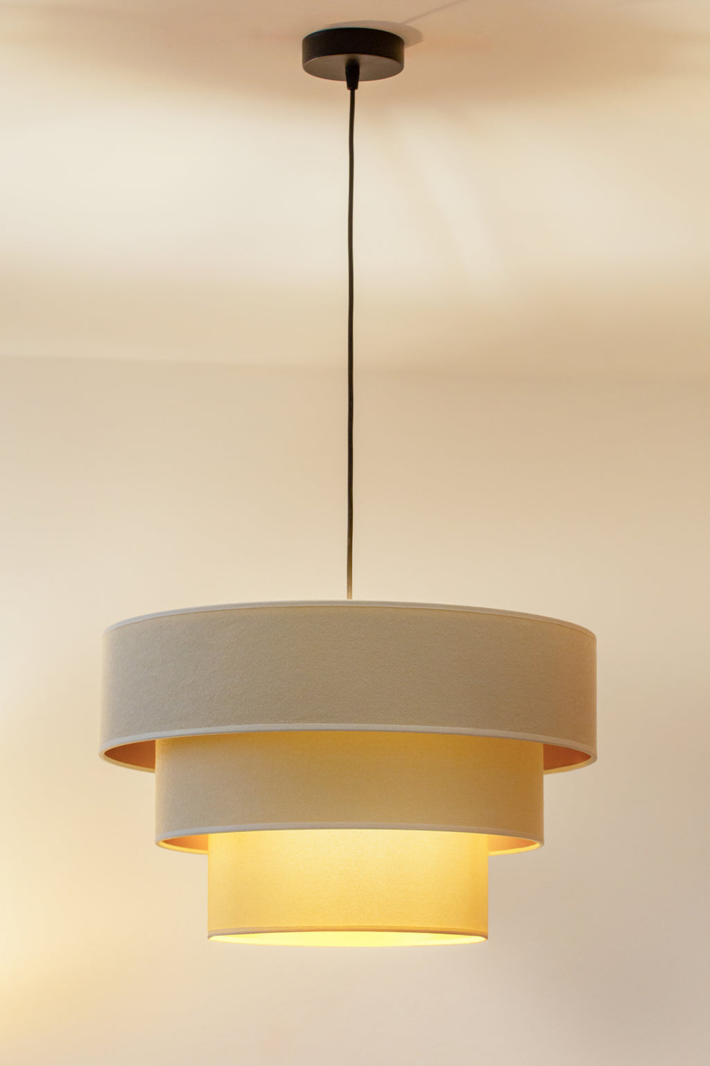 Lampa wisząca DUOLLA LUNETA LATTE 750008 kremowy/złoty 1xE27 średn.45cm